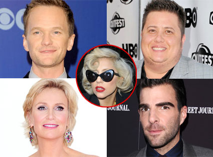Chaz Bono, Lady Gaga, Neil Patrick Harris, Zachary Quinto, Jane Lynch Chaz Bono, Lady Gaga, Neil Patrick Harris, Zachary Quinto, Jane Lynch